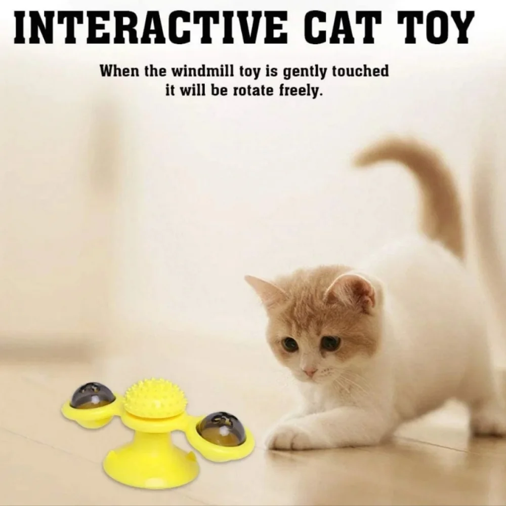 Cat Windmill Spinning‎ Toy, Interactive Cat Toy Cat Pet Grooming